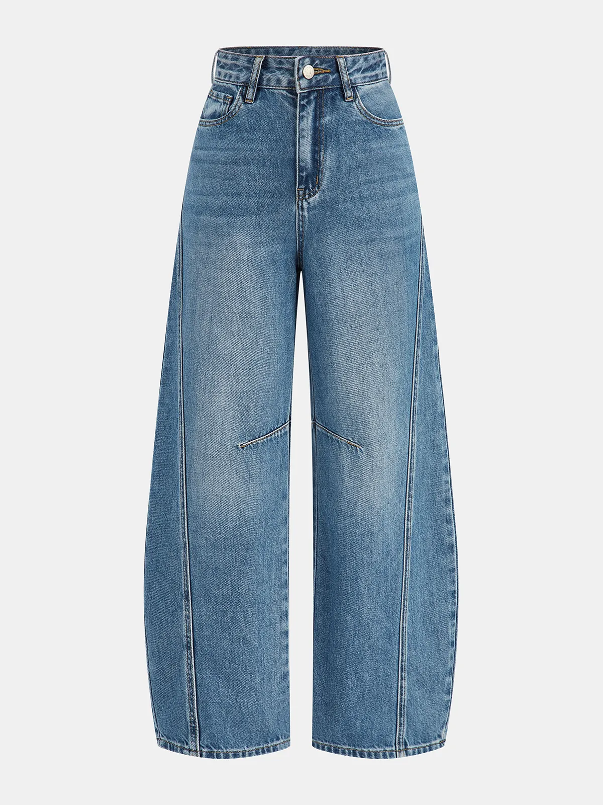 Denim Curved-Leg Jeans sold by COMMENSE