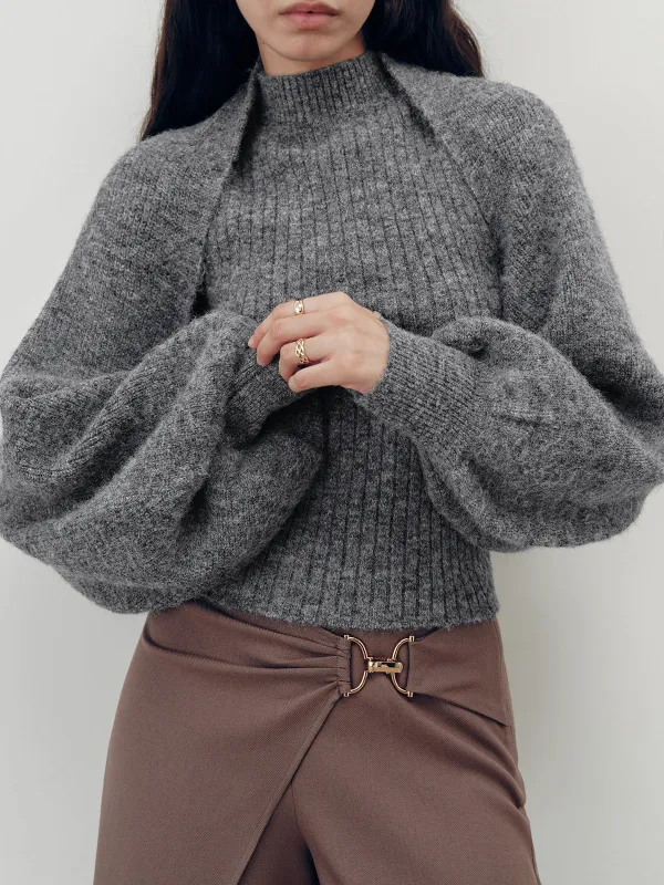 Wool-Blend Mock Neck Two-Piece Sweater Set sold by COMMENSE