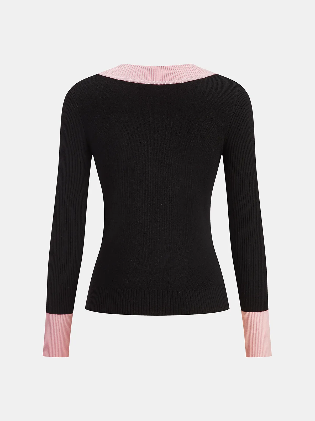Contrast Trim Wool-Blend Knit Top sold by COMMENSE product image thumbnail 2
