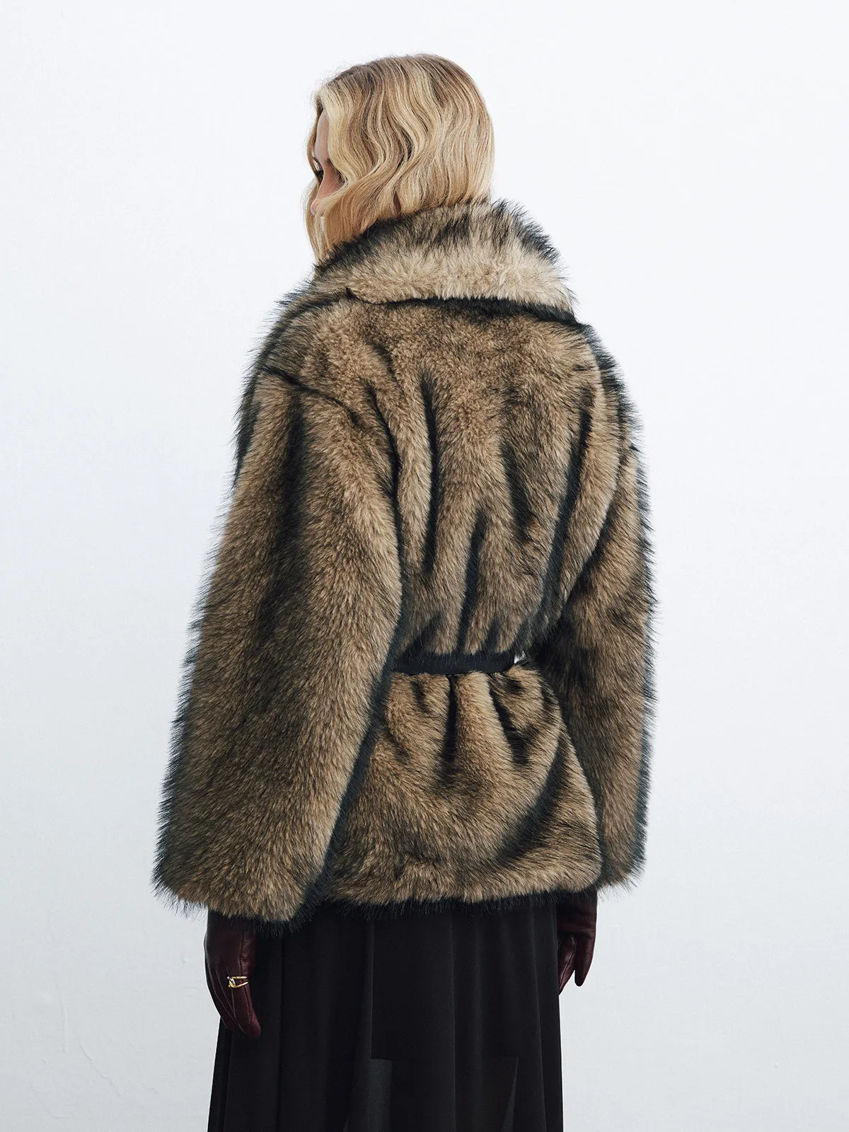 Faux Fur Belted Coat sold by COMMENSE product image thumbnail 5