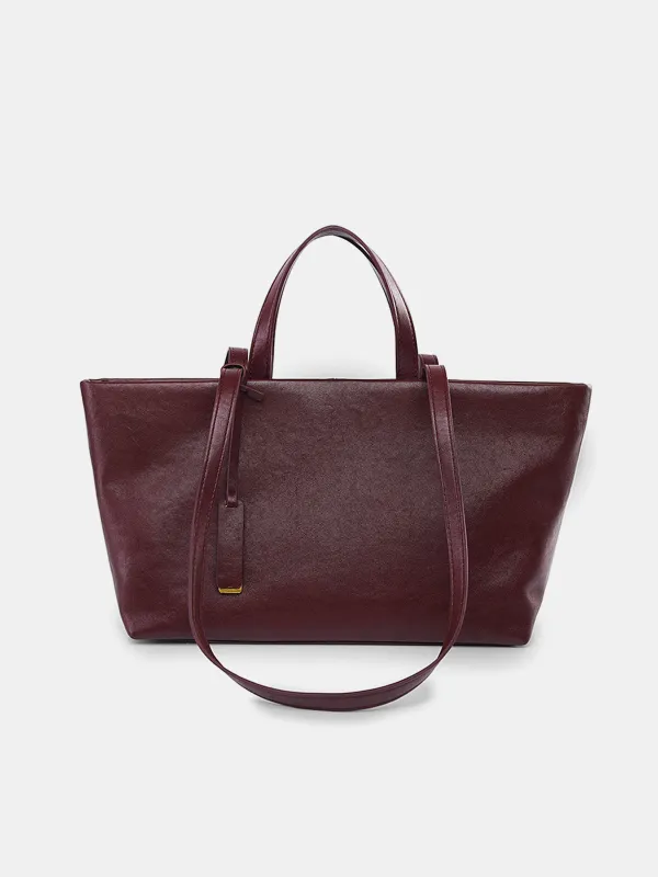 Faux Leather Large-Capacity Tote Bag sold by COMMENSE