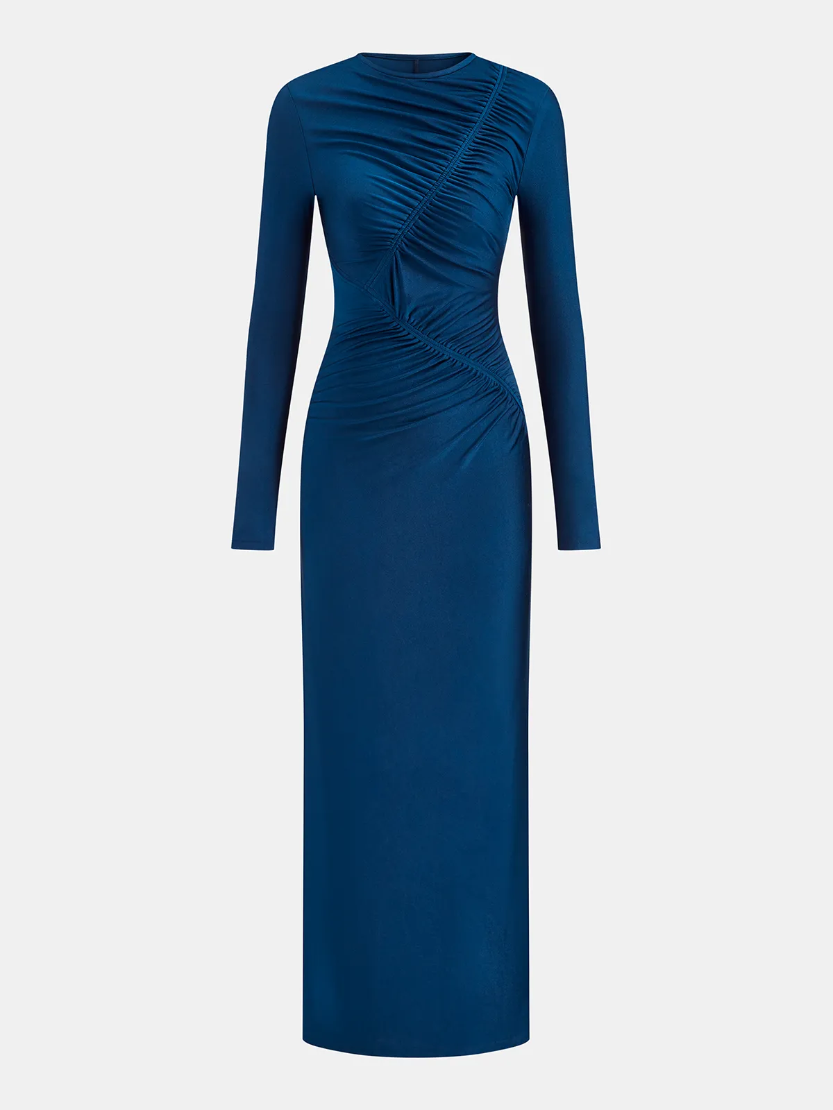 Ruched Long-Sleeve Maxi Dress sold by COMMENSE product image thumbnail 2