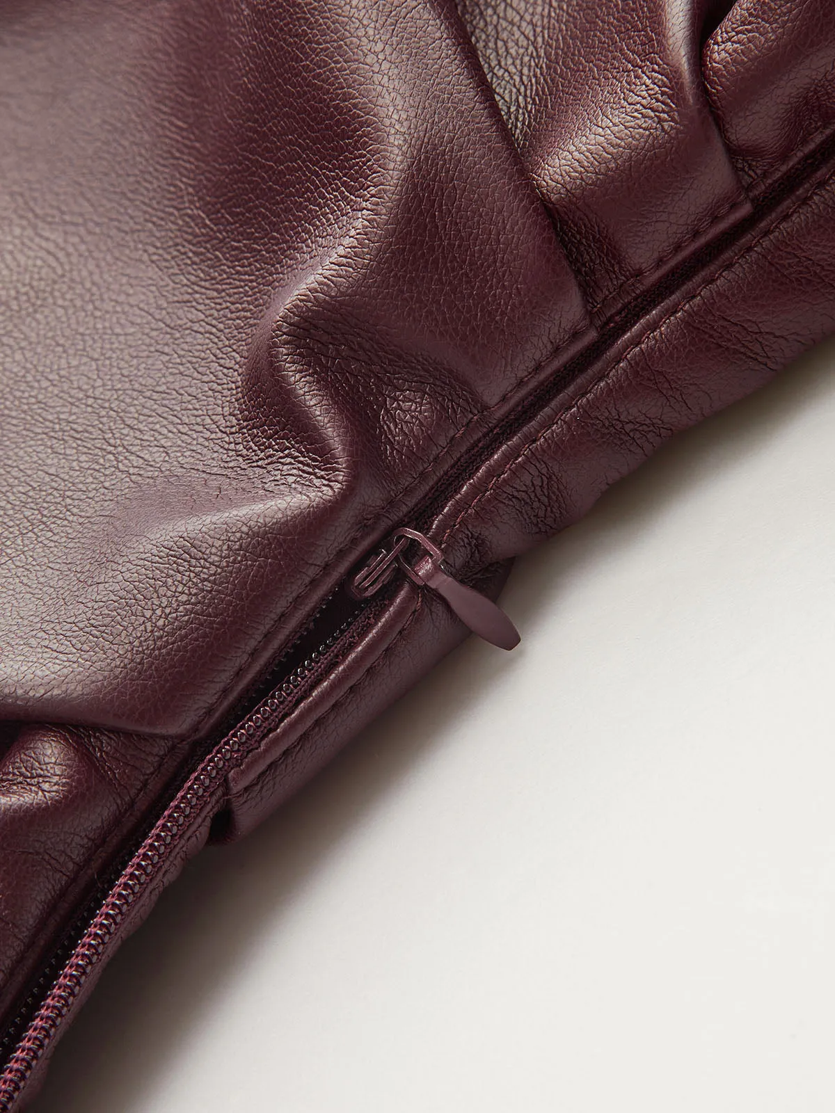 Faux Leather Asymmetric Ruched Top sold by COMMENSE product image thumbnail 3