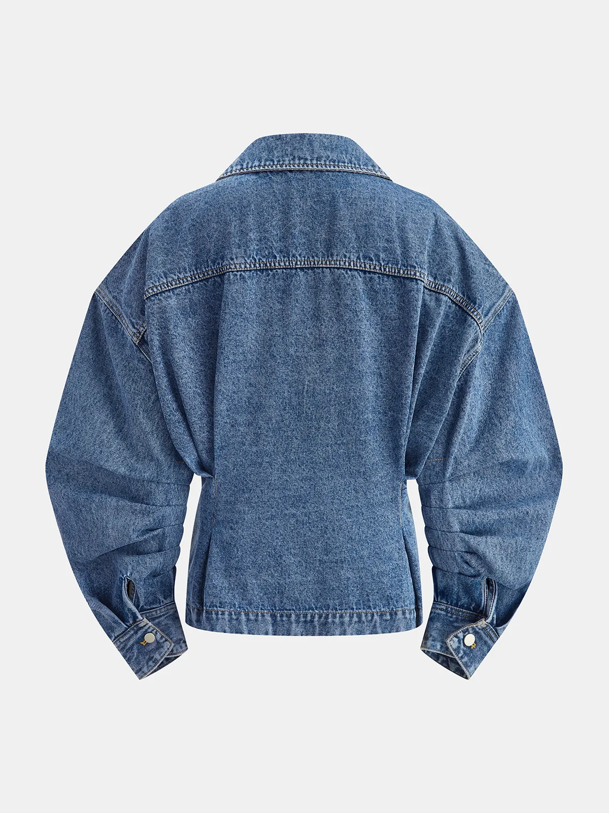 Curved Sleeve Denim Collared Jacket sold by COMMENSE product image thumbnail 2