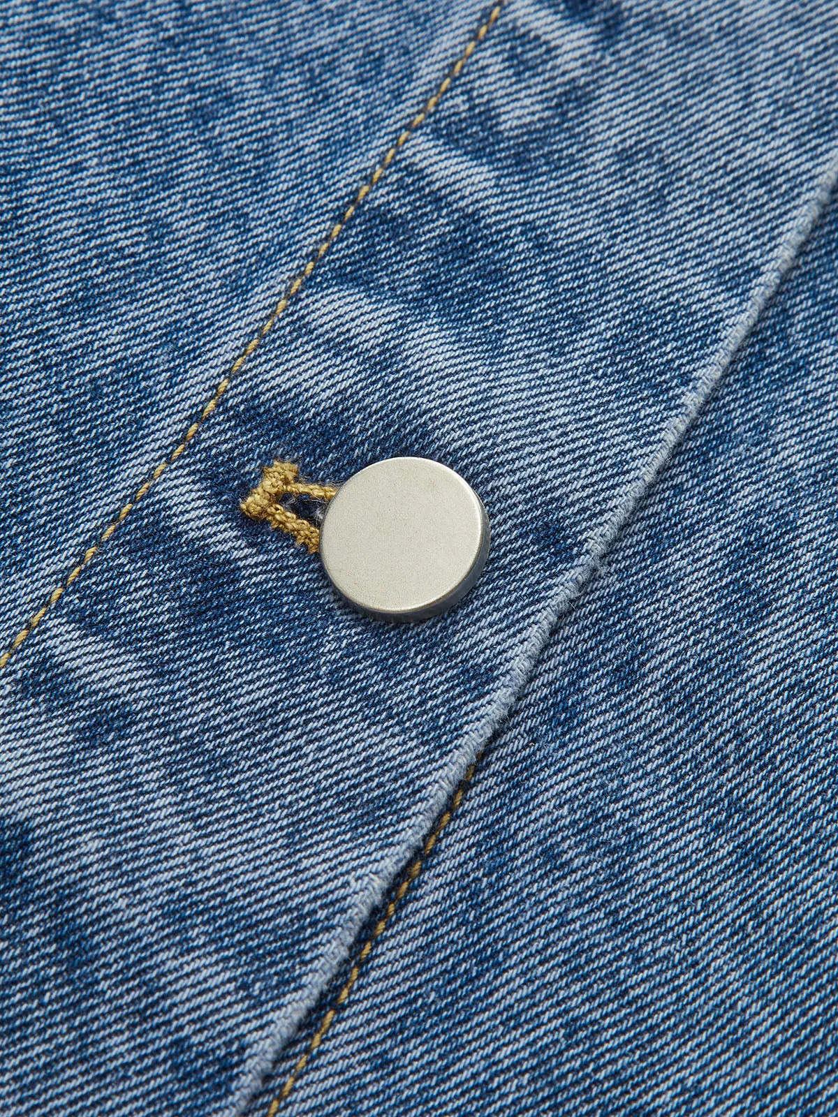 Curved Sleeve Denim Collared Jacket sold by COMMENSE product image thumbnail 3