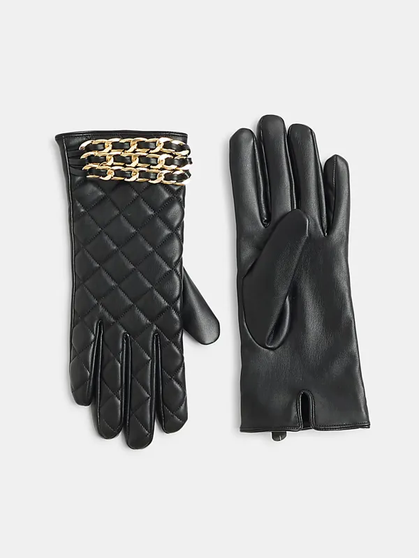Metal Chain PU Leather Embossed Gloves sold by COMMENSE