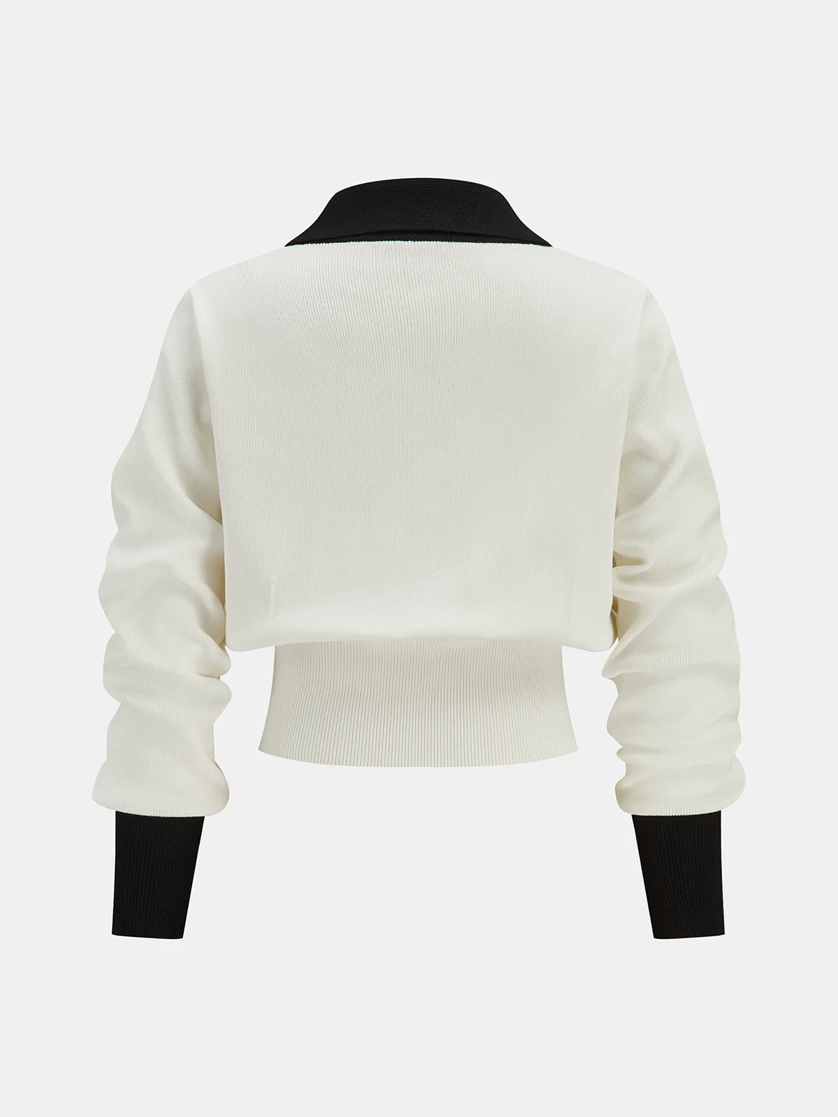 Metal Button Contrast Trim Knit Top sold by COMMENSE product image thumbnail 4