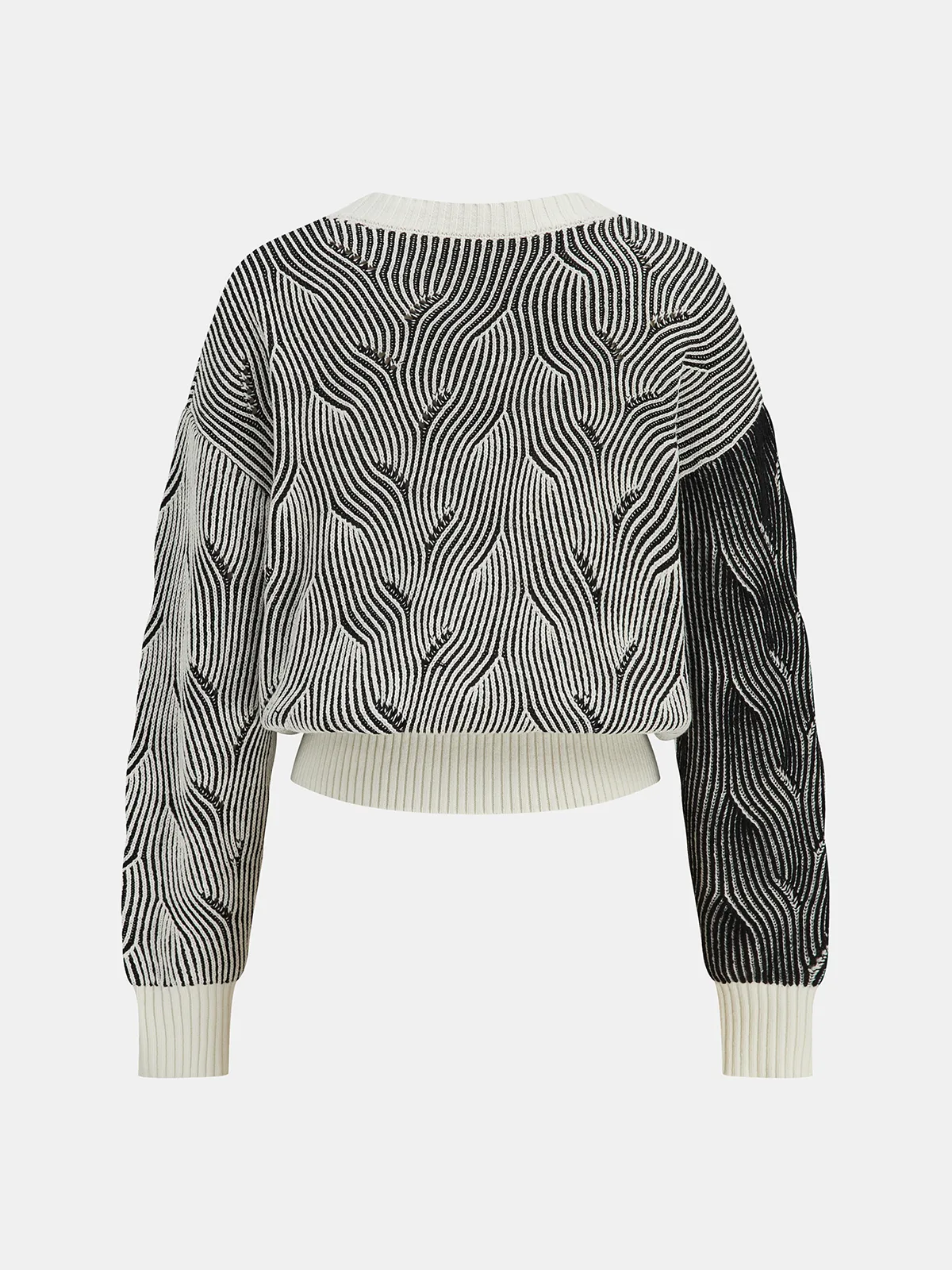 Crew Neck Wave-Knit Sweater sold by COMMENSE product image thumbnail 2