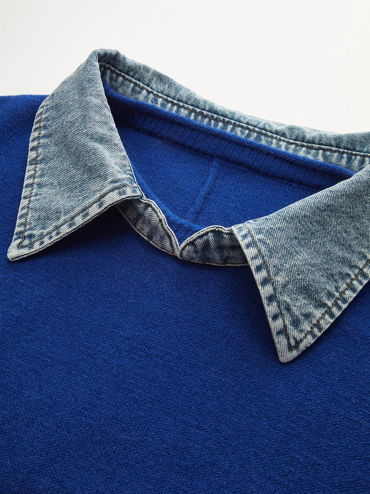 Denim Panel Knit Sweater sold by COMMENSE product image thumbnail 3