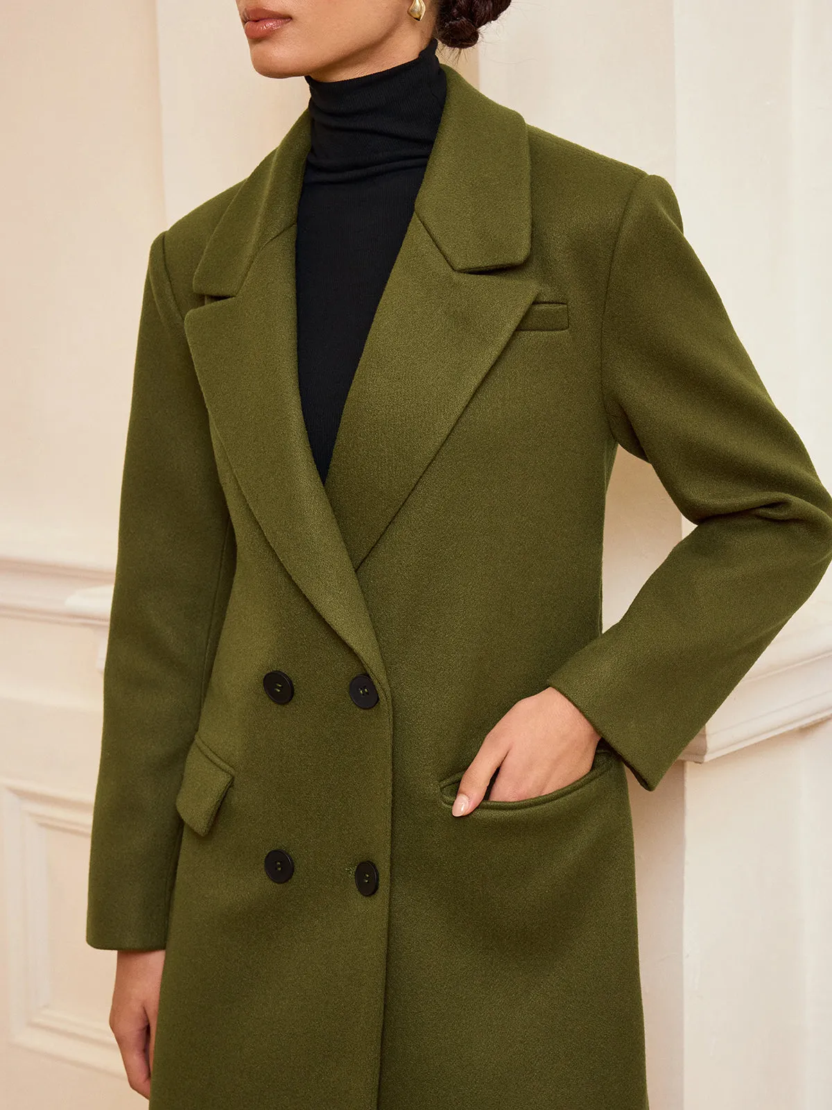 Double-Breasted Belted Long Coat sold by COMMENSE product image thumbnail 5