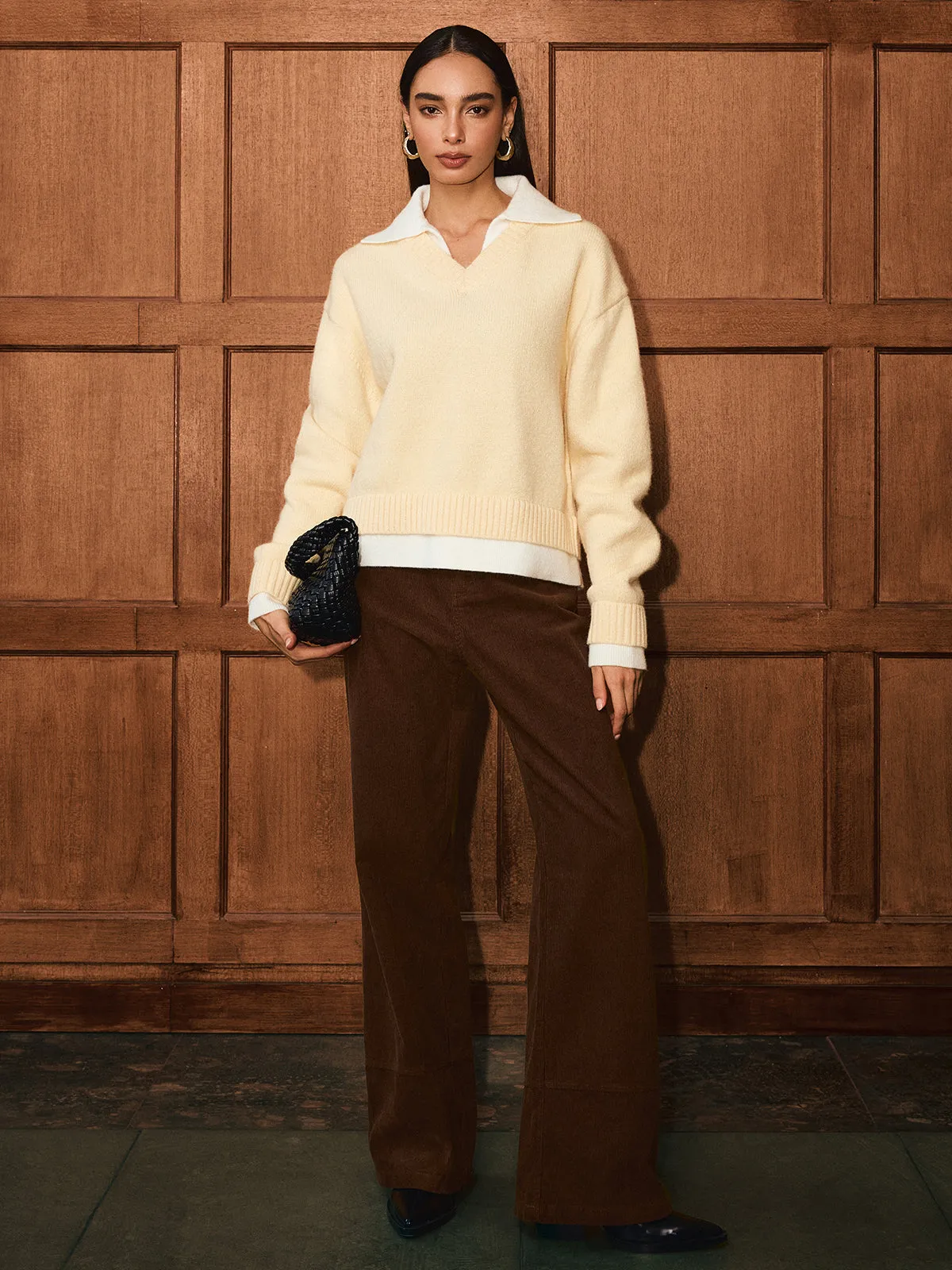 2 in 1 Polo Collar Layered Sweater sold by COMMENSE product image thumbnail 2