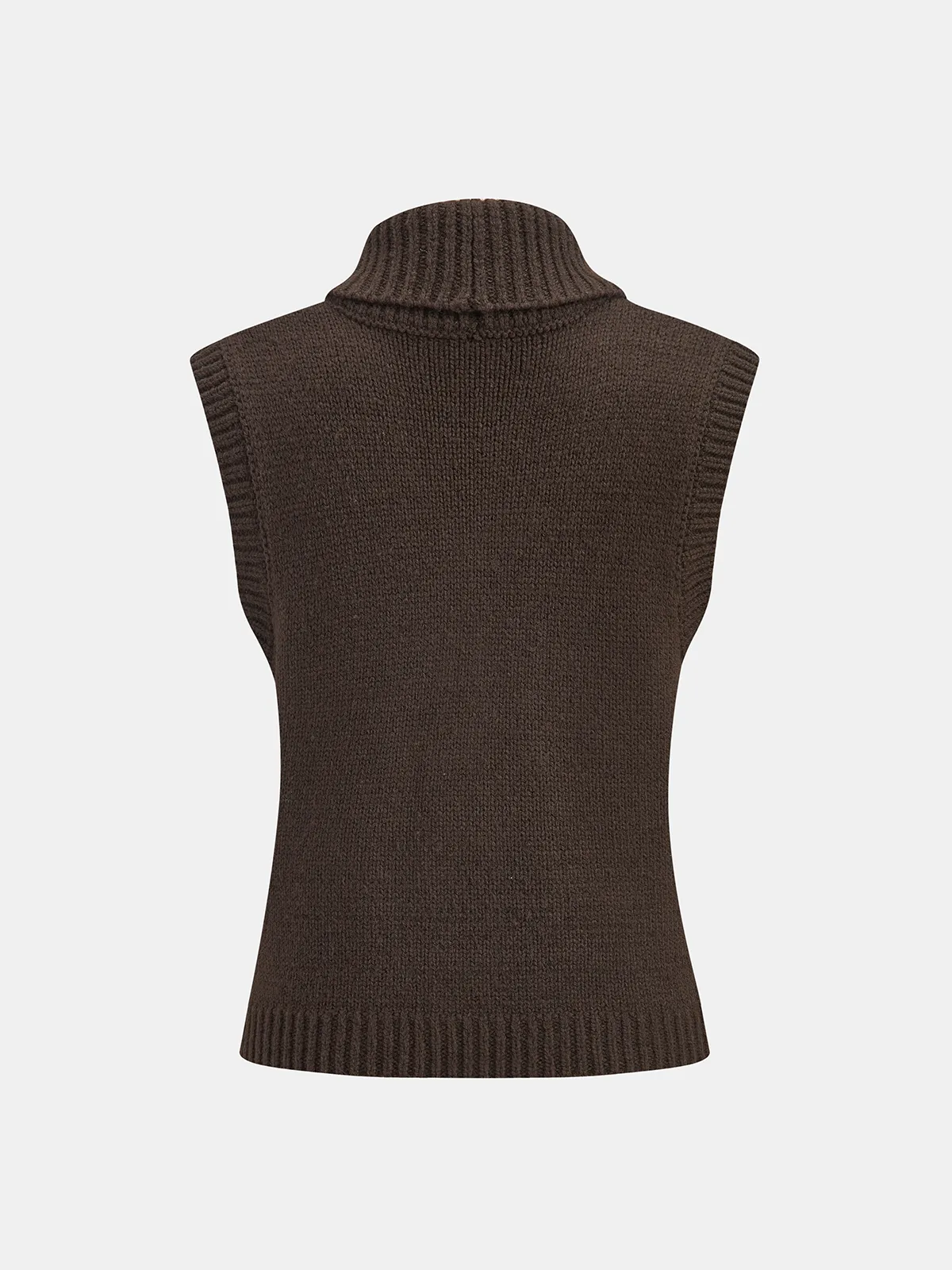 Cable-Knit Wool-Blend Collared Sweater Vest sold by COMMENSE product image thumbnail 2
