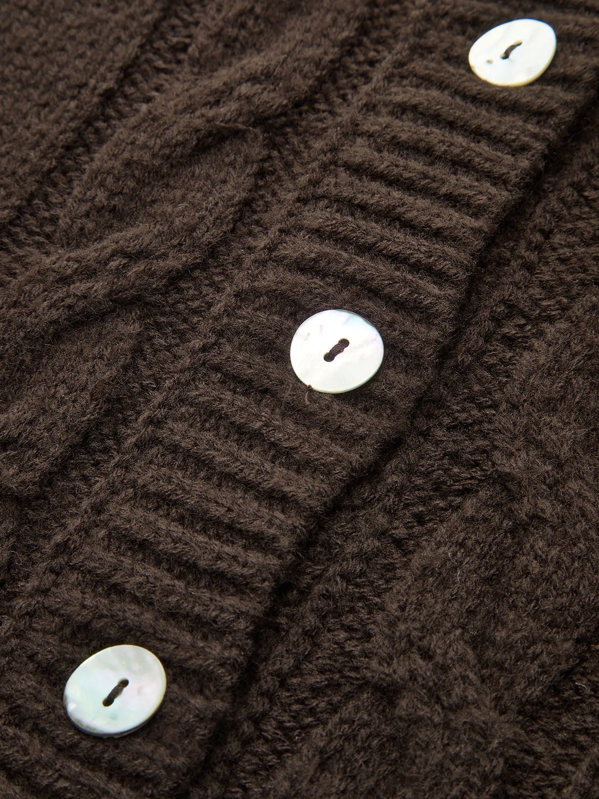 Cable-Knit Wool-Blend Collared Sweater Vest sold by COMMENSE product image thumbnail 4