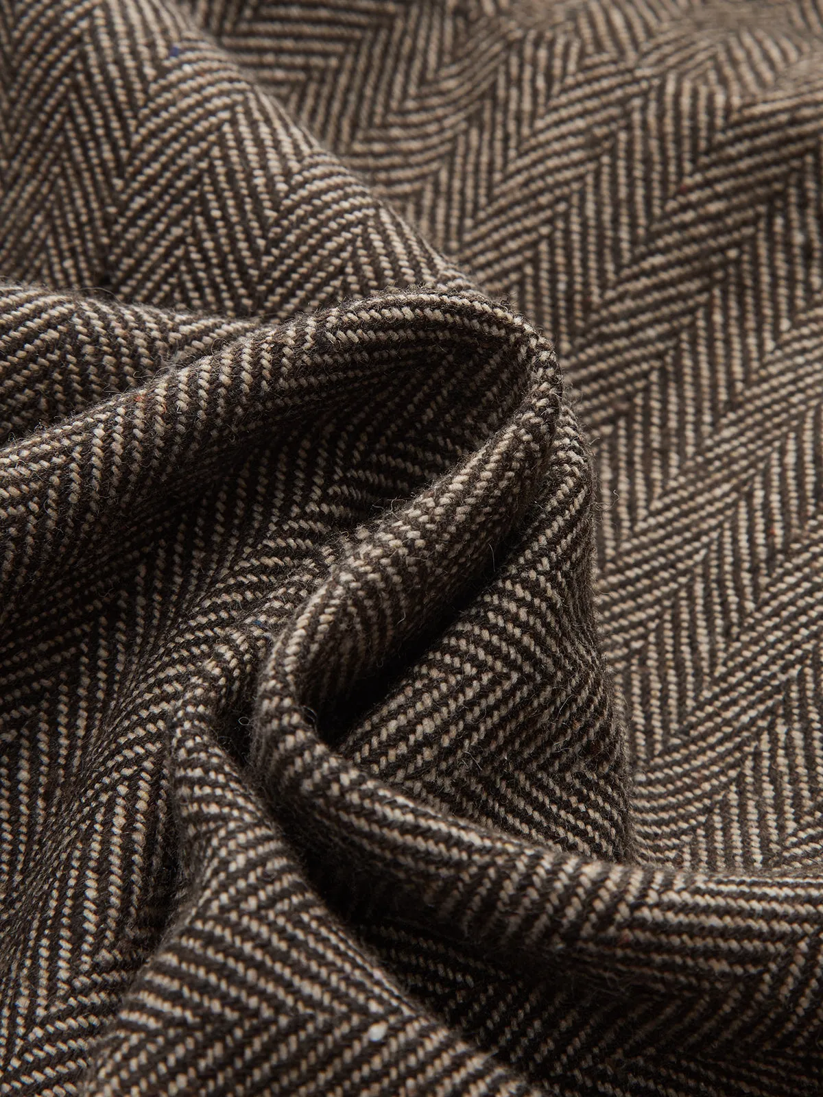 Mid-Waist Herringbone Curved-Leg Pants sold by COMMENSE product image thumbnail 3