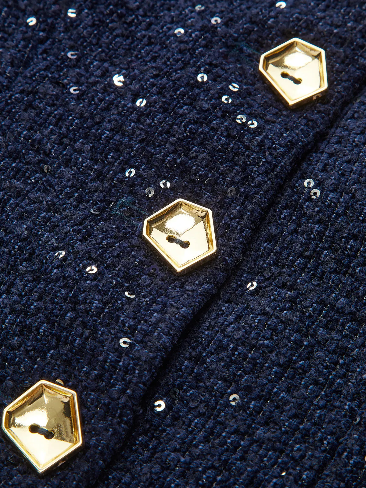 Metal Button Sequin Tweed Strapless Vest sold by COMMENSE product image thumbnail 3