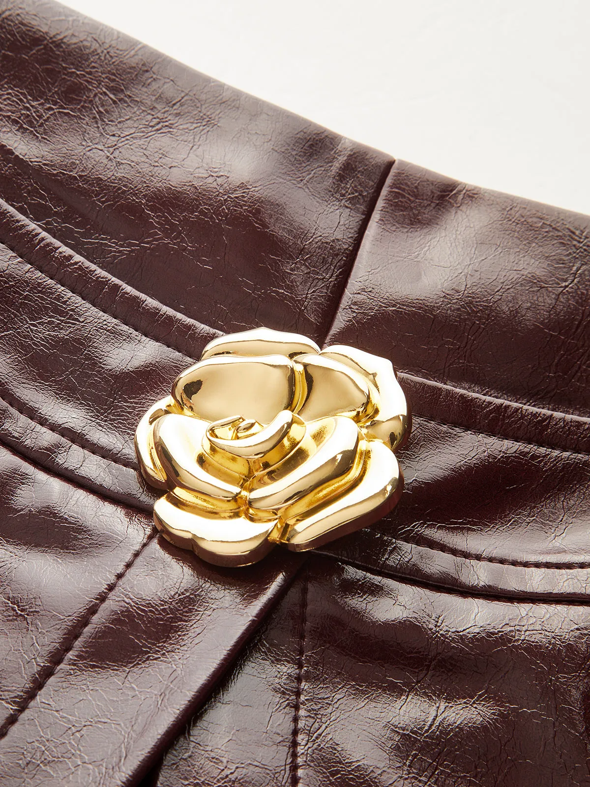 Metal Rose Faux Leather Skort sold by COMMENSE product image thumbnail 4