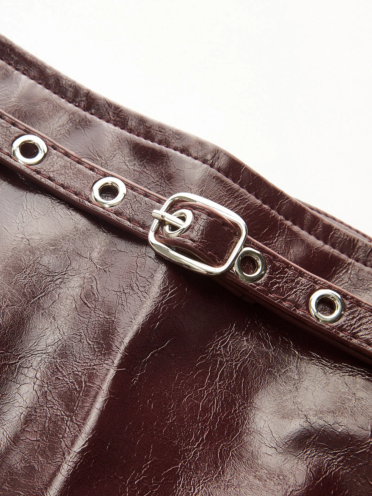 Belted Faux Leather Mini Skirt sold by COMMENSE product image thumbnail 4