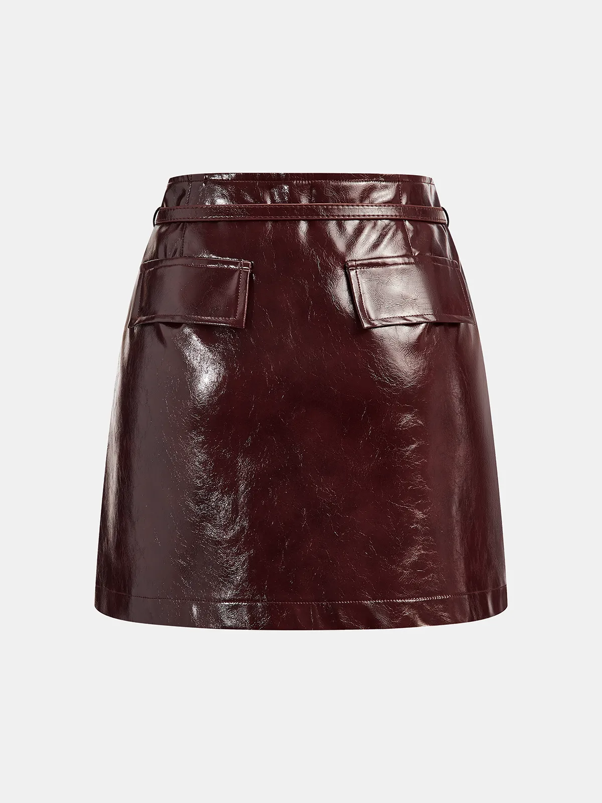 Belted Faux Leather Mini Skirt sold by COMMENSE product image thumbnail 2