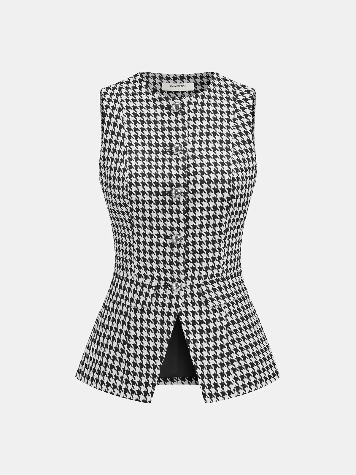 Houndstooth Buttoned Vest and Mini Skirt Set sold by COMMENSE product image thumbnail 2