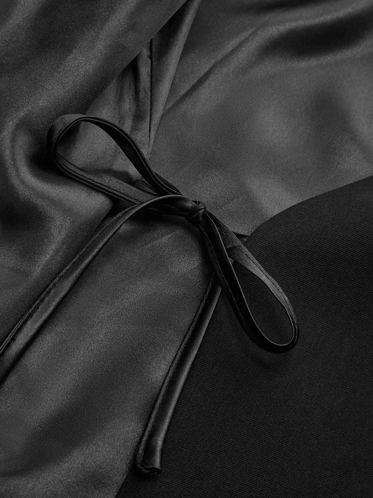 Wrap Front Faux Leather Bow Detail Blazer sold by COMMENSE product image thumbnail 4