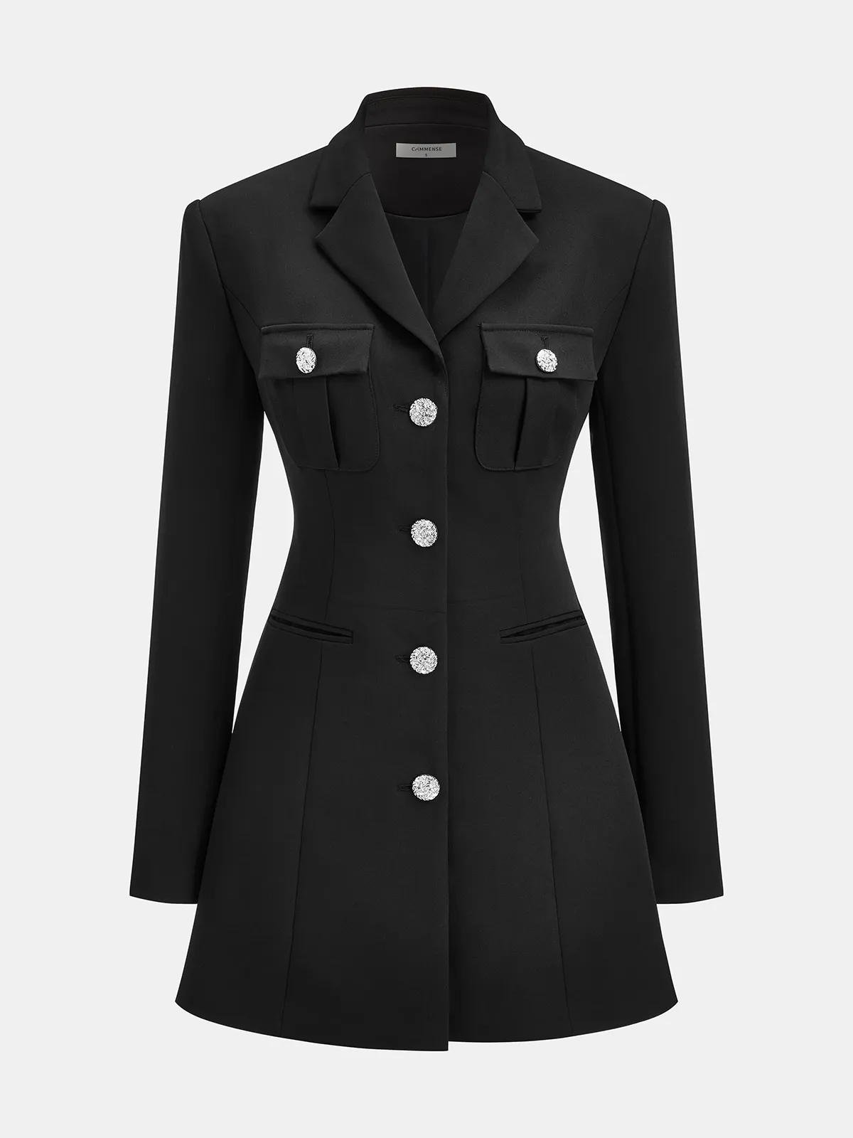 Buttoned Collared Tailored Blazer Dress sold by COMMENSE product image thumbnail 2