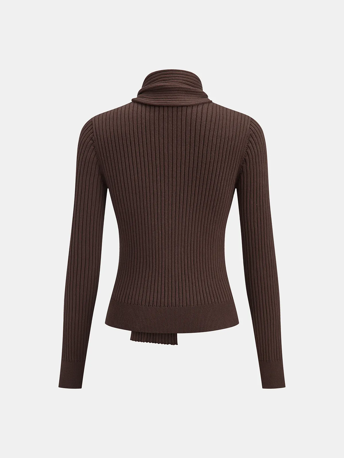 Ribbed Knit Scarf Detail Fitted Top sold by COMMENSE product image thumbnail 2