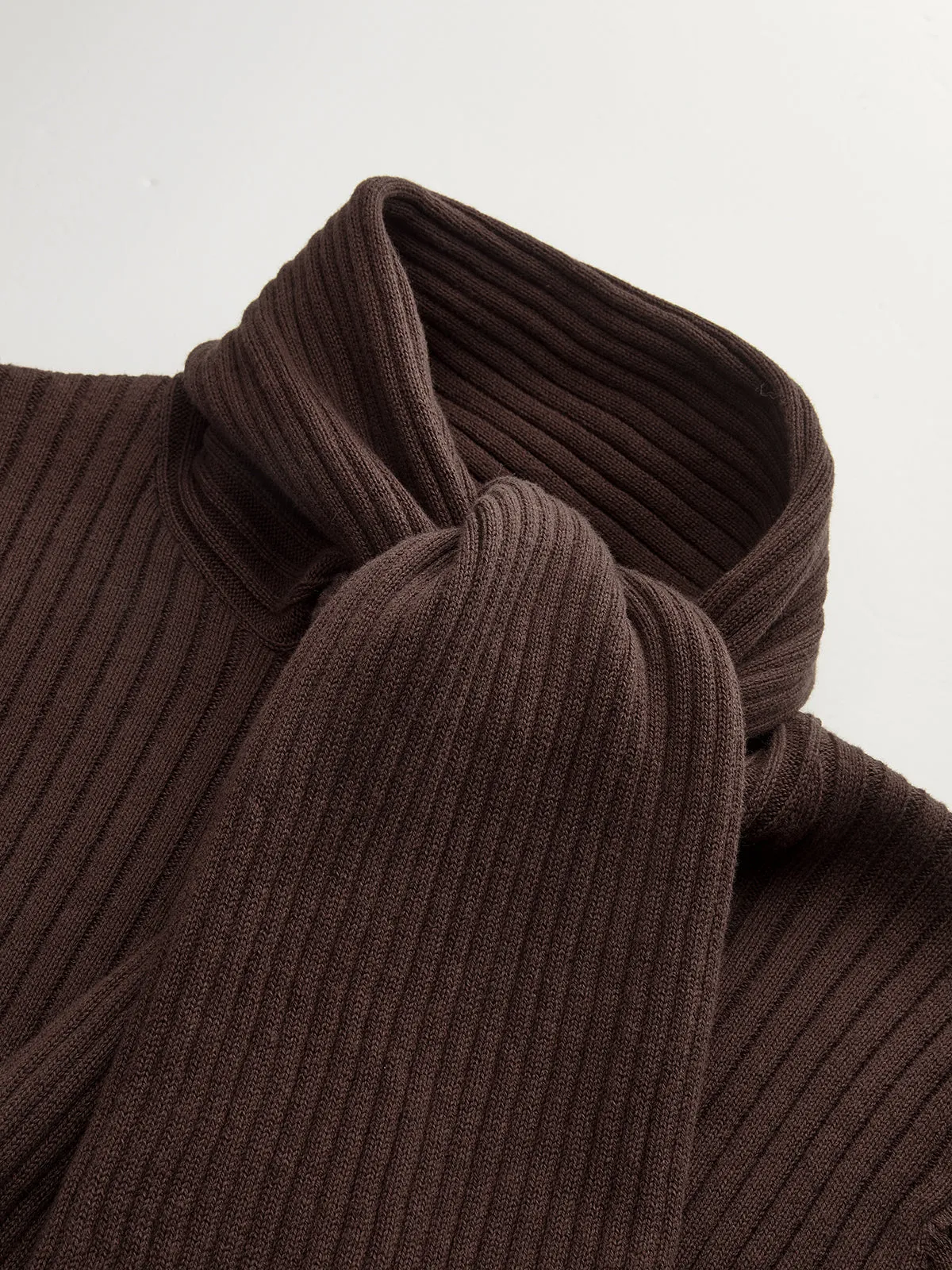Ribbed Knit Scarf Detail Fitted Top sold by COMMENSE product image thumbnail 4
