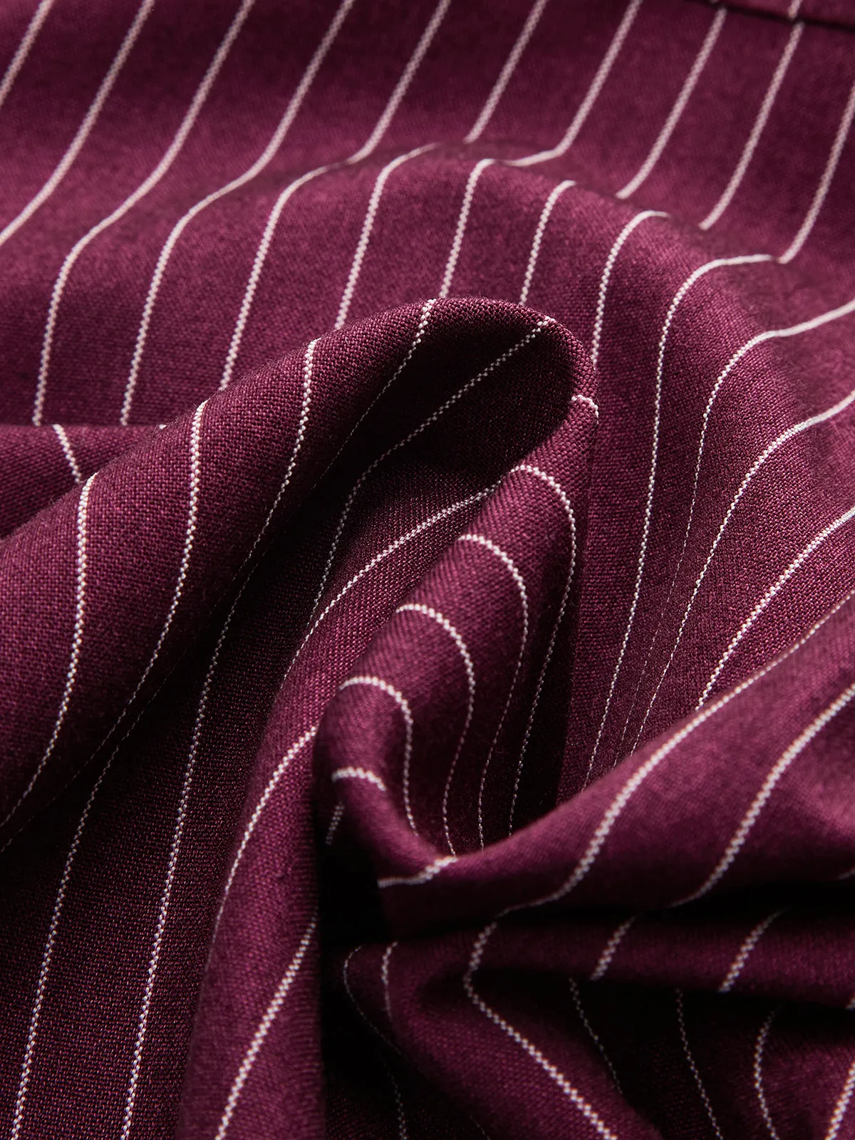 Pinstripe Cross-Front Collared Bodysuit sold by COMMENSE product image thumbnail 3