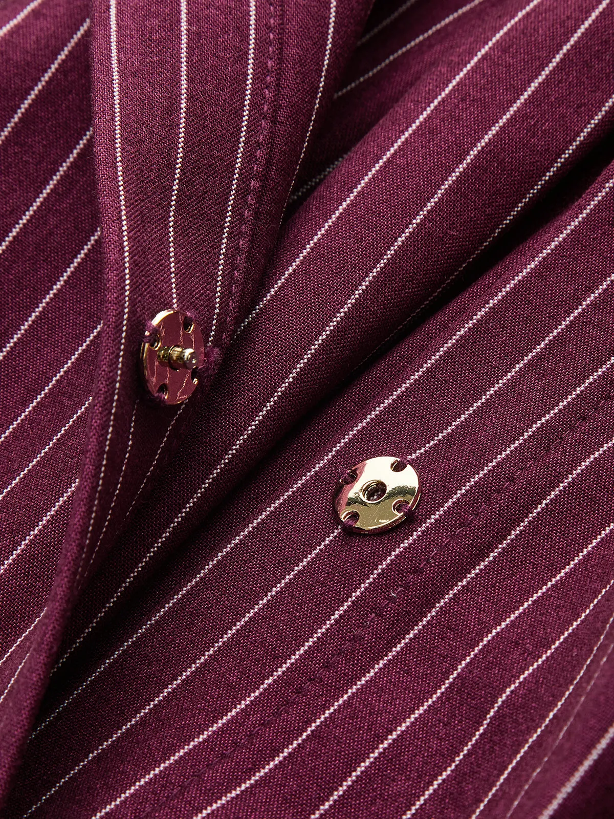 Pinstripe Cross-Front Collared Bodysuit sold by COMMENSE product image thumbnail 4