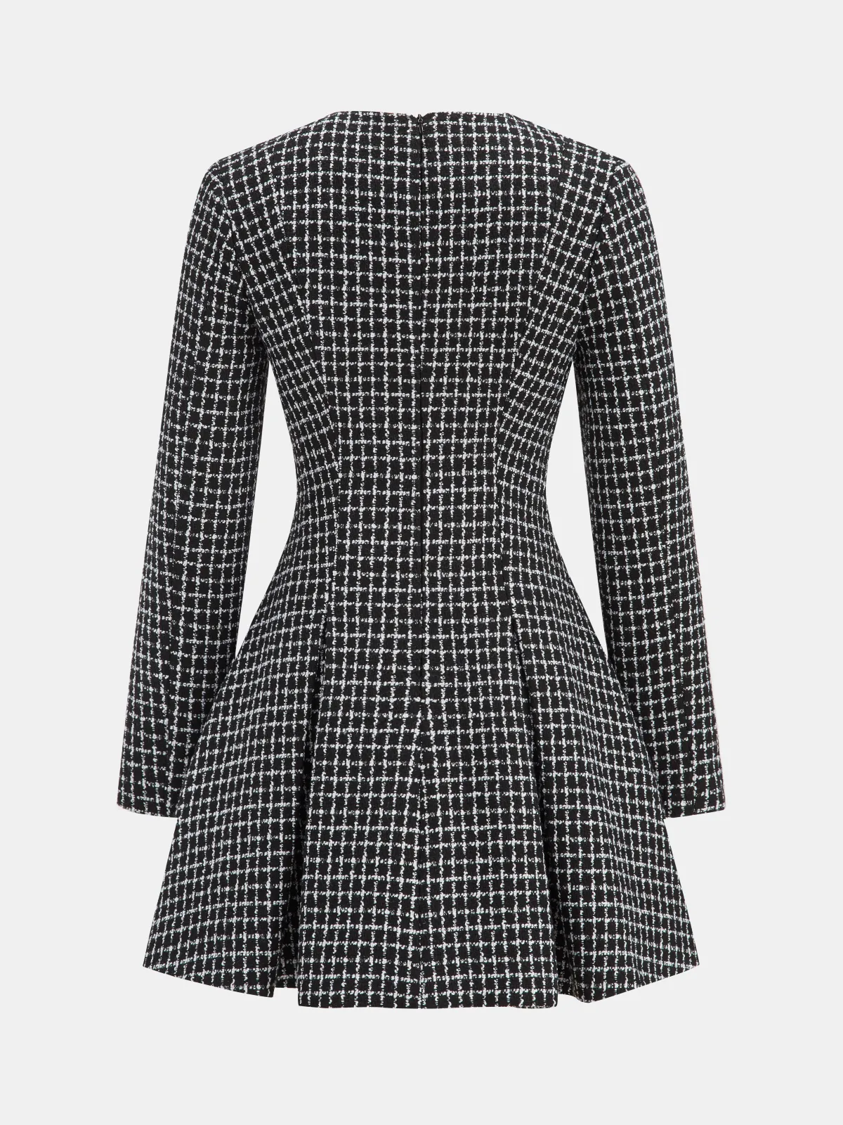 Plaid Metal Button A-Line Mini Dress sold by COMMENSE product image thumbnail 3