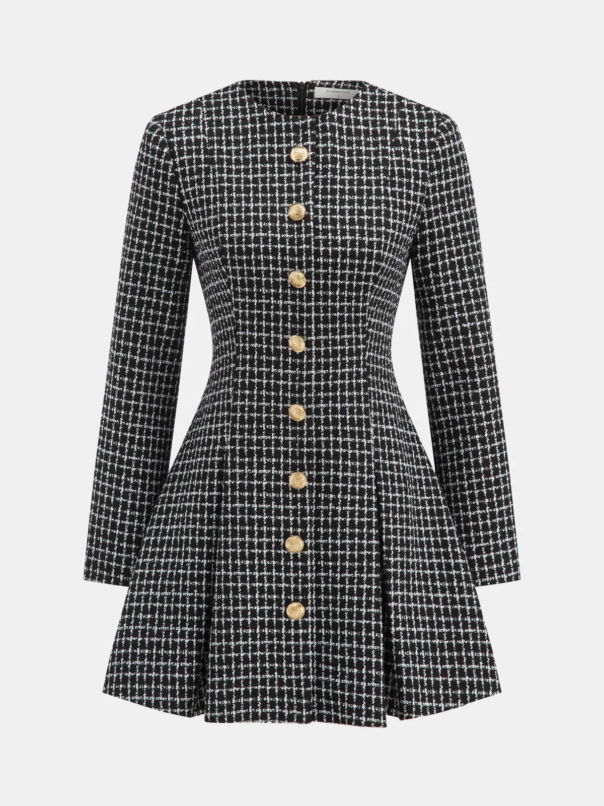 Plaid Metal Button A-Line Mini Dress sold by COMMENSE