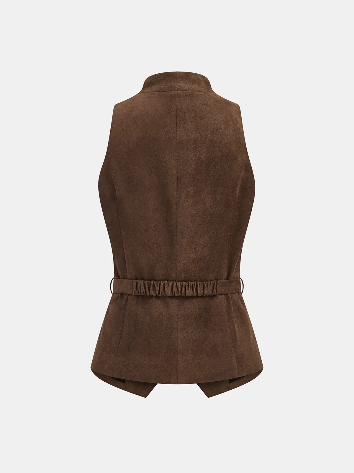Belted Suede Effect Button-Front Vest sold by COMMENSE product image thumbnail 4