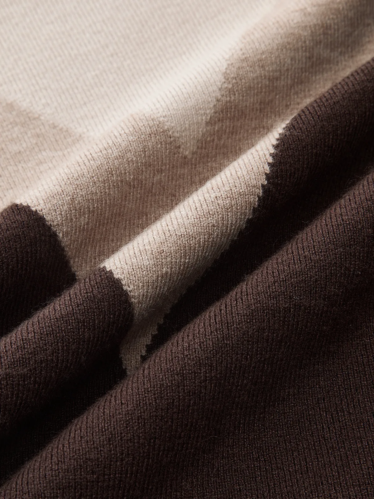 Color Block Mock Neck Fitted Knit Top sold by COMMENSE product image thumbnail 4