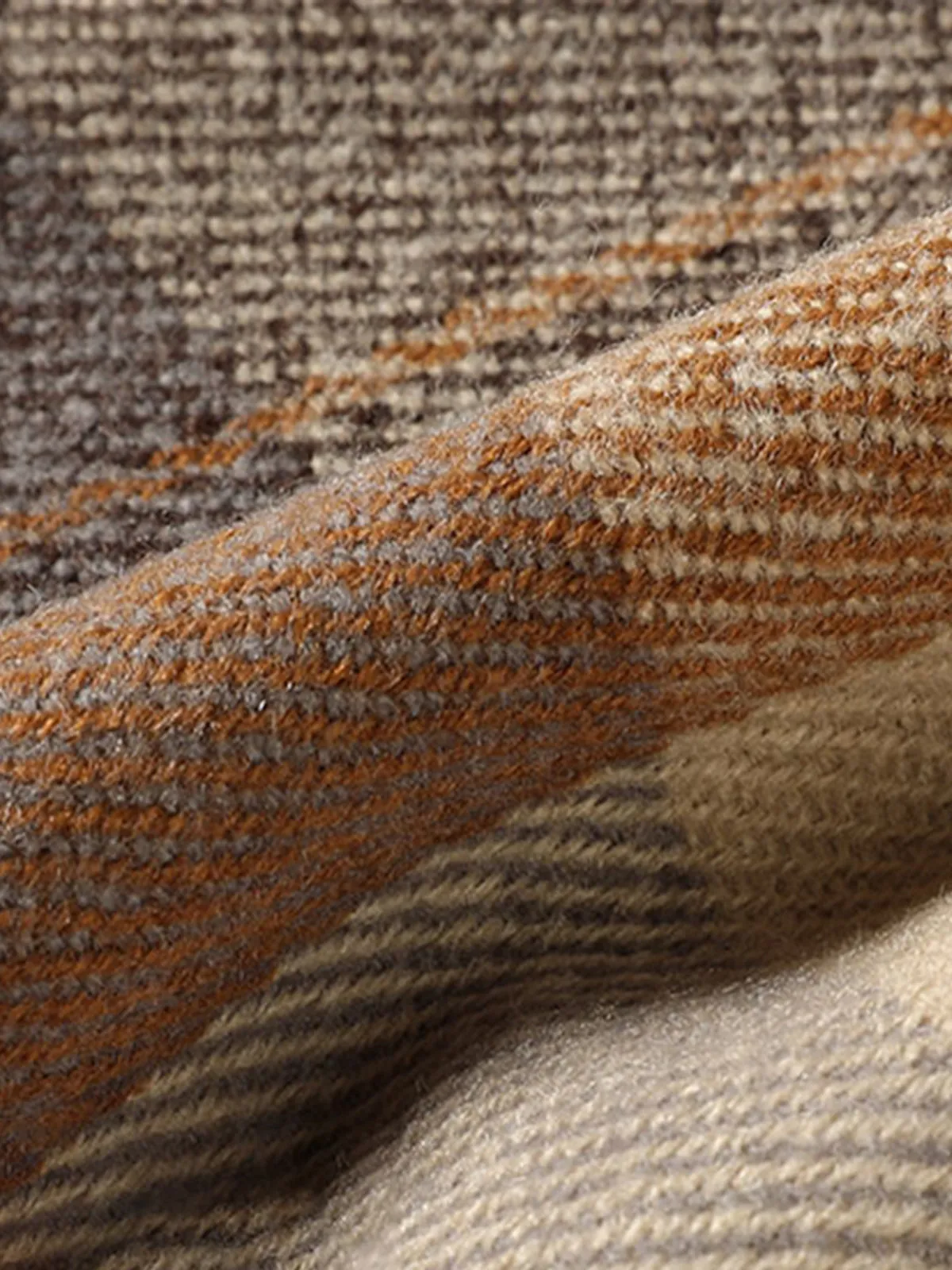 Plaid Fringed Winter Scarf sold by COMMENSE product image thumbnail 3