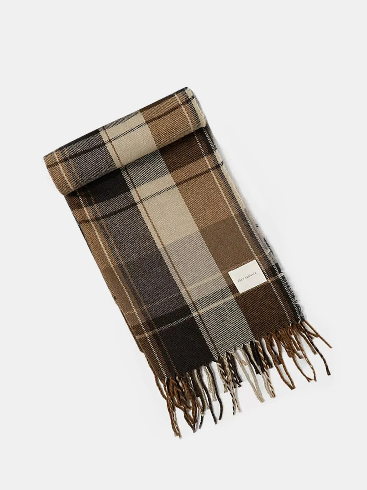 Plaid Fringed Winter Scarf sold by COMMENSE product image thumbnail 4