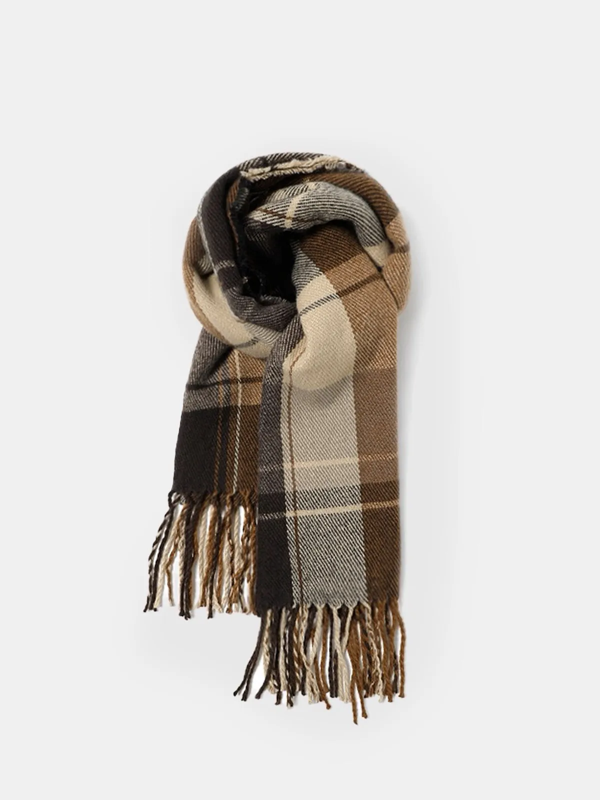 Plaid Fringed Winter Scarf sold by COMMENSE product image thumbnail 2