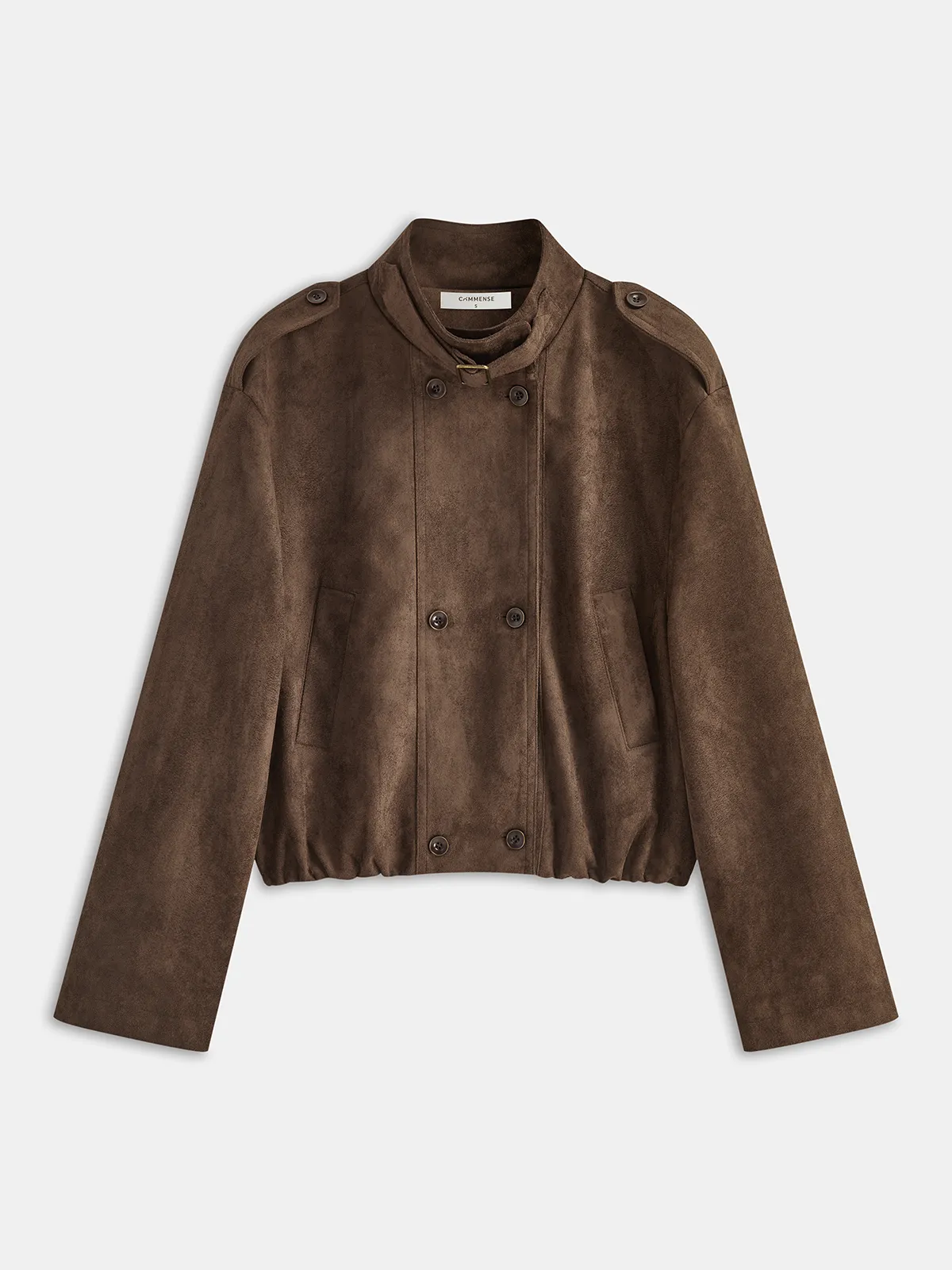 Faux Suede Cropped Biker Jacket sold by COMMENSE
