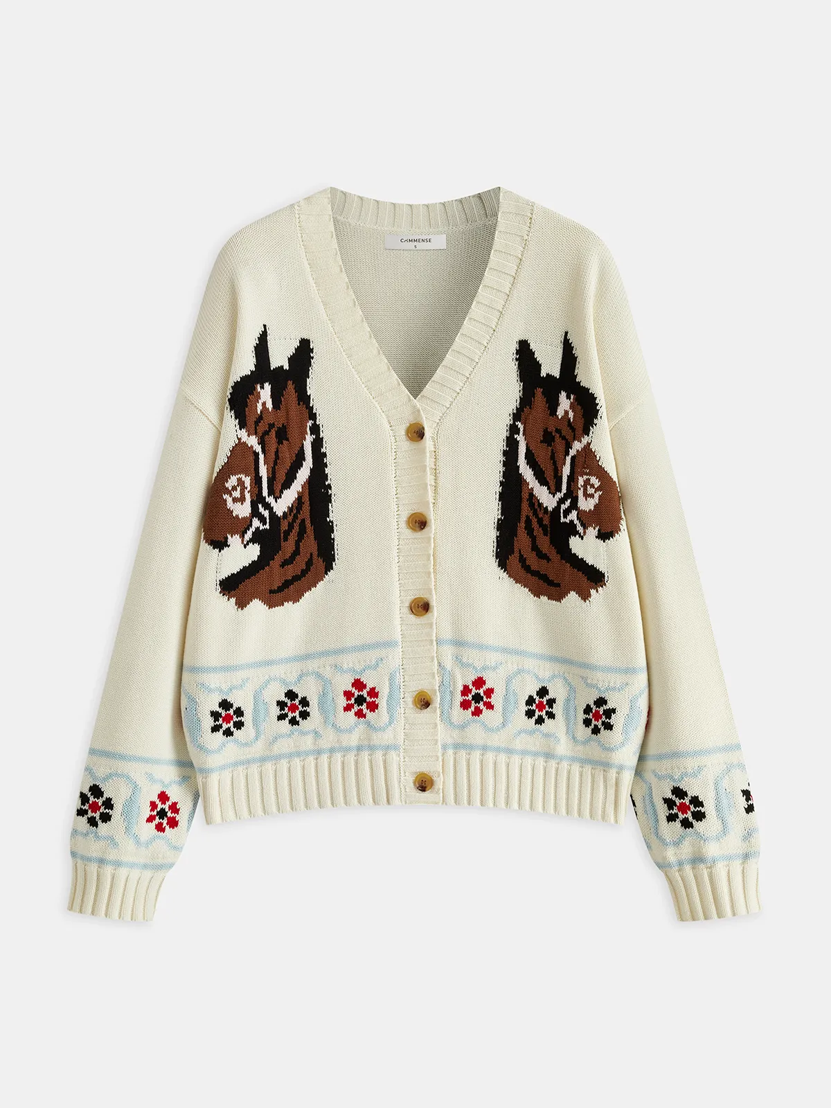 Horse Pattern Knit Cardigan sold by COMMENSE