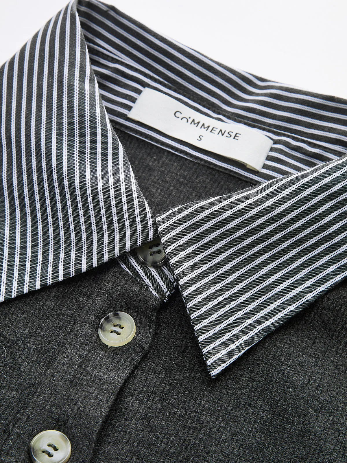 Striped Shirt Panel Knit Top sold by COMMENSE product image thumbnail 4