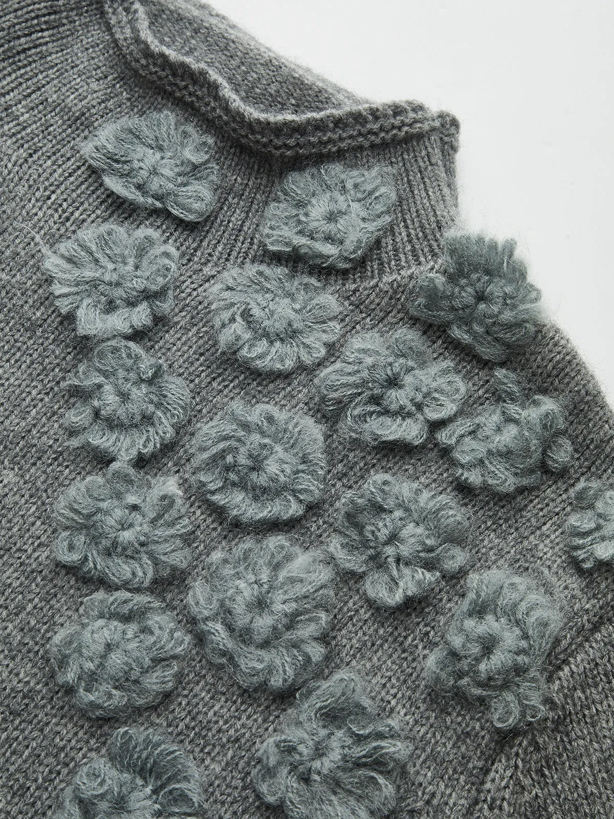 Floral Appliqué Knit Sweater sold by COMMENSE product image thumbnail 4