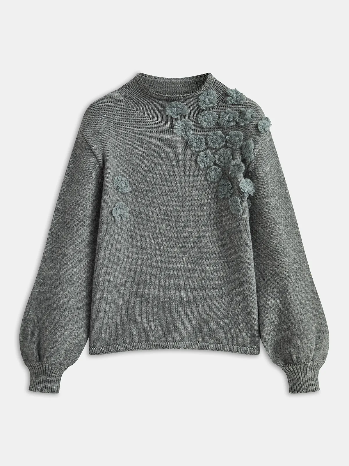 Floral Appliqué Knit Sweater sold by COMMENSE