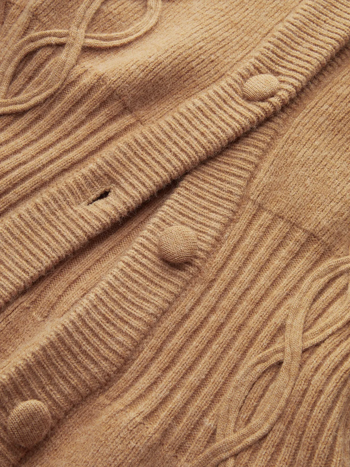 Cinched Waist Cable Knit Cardigan sold by COMMENSE product image thumbnail 4