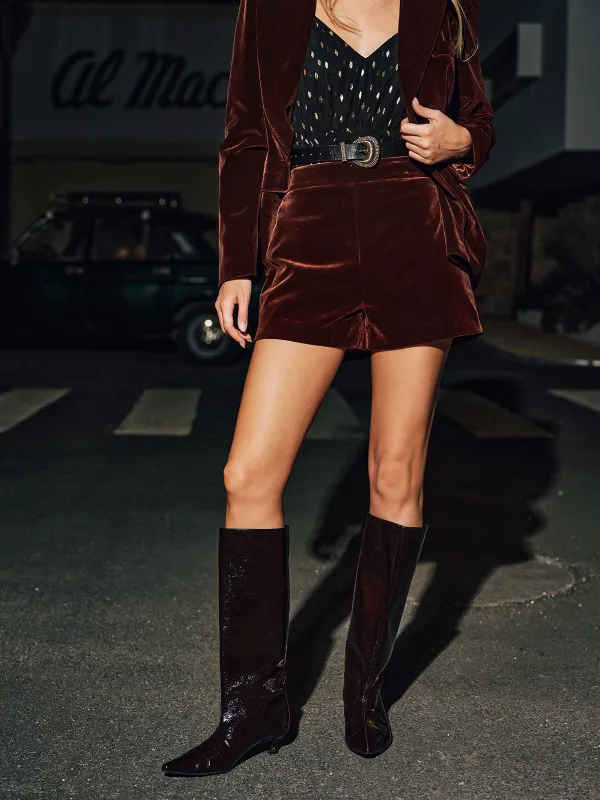 Velvet Mid-Waist Shorts sold by COMMENSE
