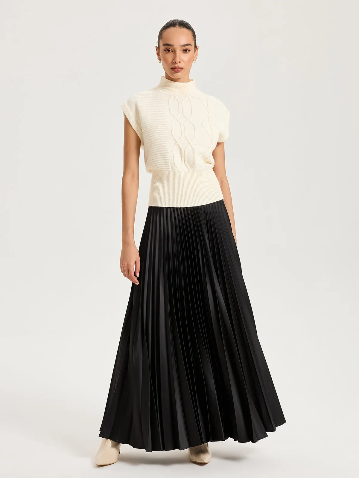 Mock Neck Cap Sleeve Sweater Vest sold by COMMENSE product image thumbnail 3