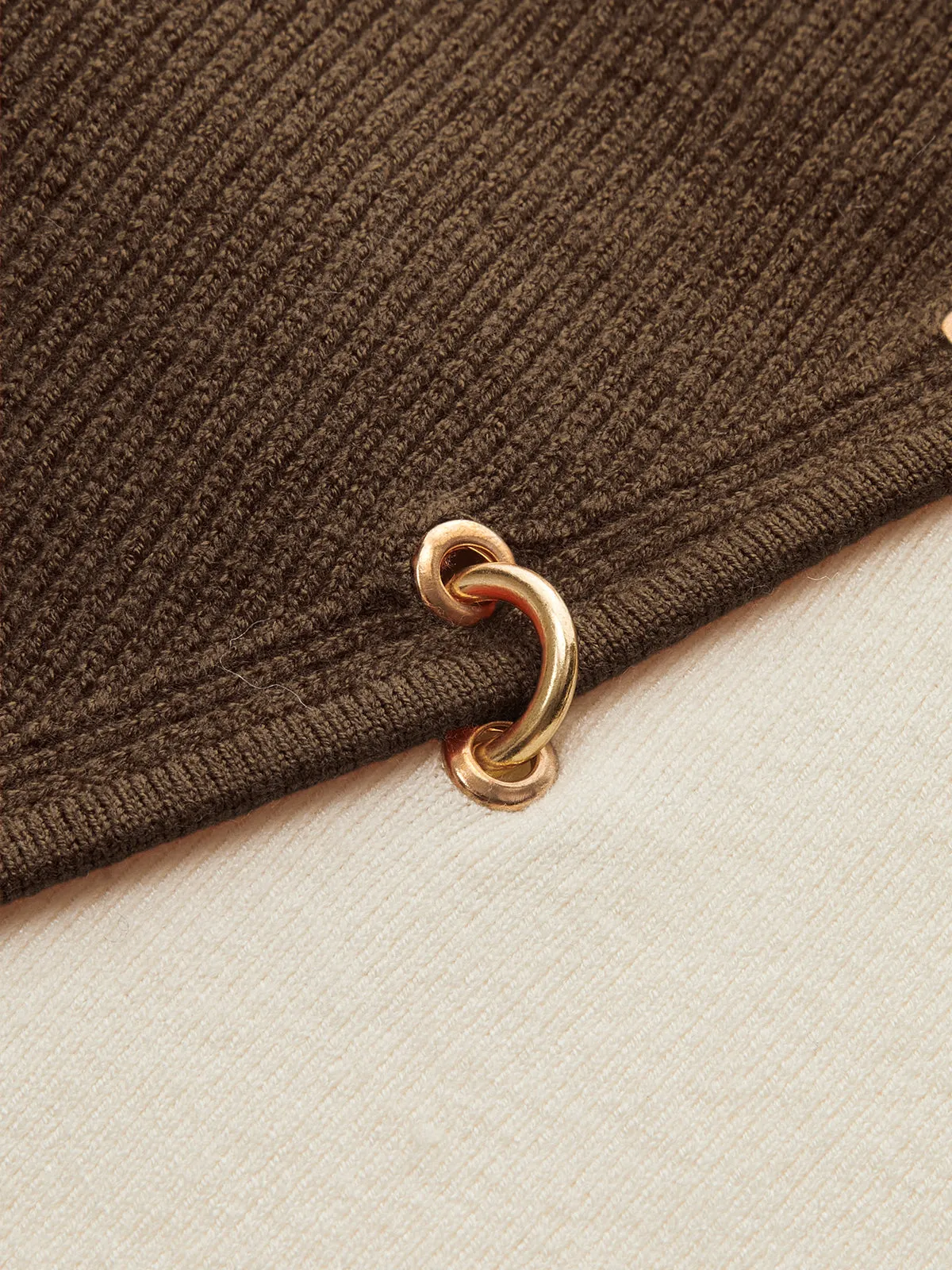 Metal Detail Color-Block Long Sleeve Knit Top sold by COMMENSE product image thumbnail 5