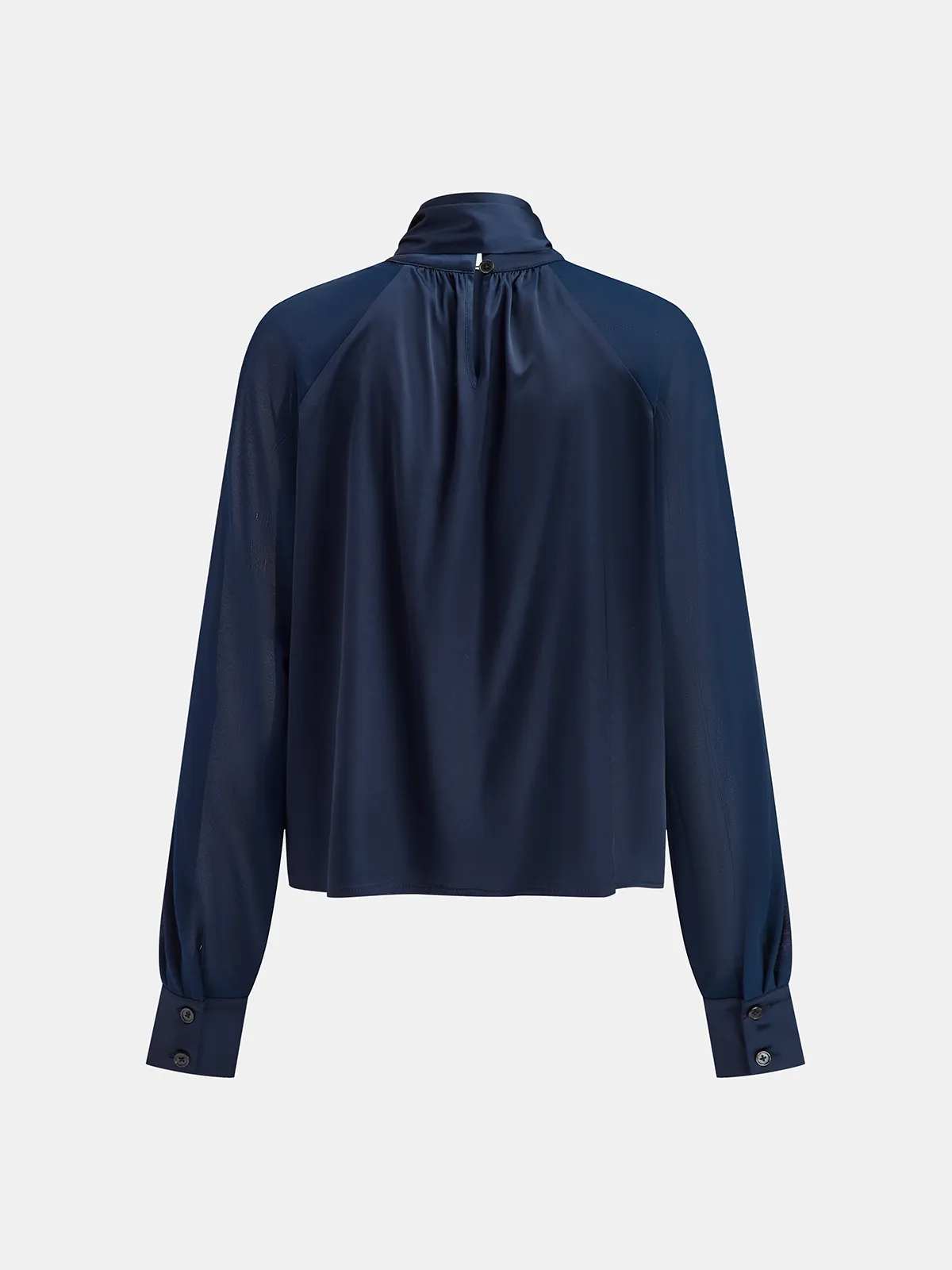 Long Sleeve Satin Tie-Neck Blouse sold by COMMENSE product image thumbnail 2