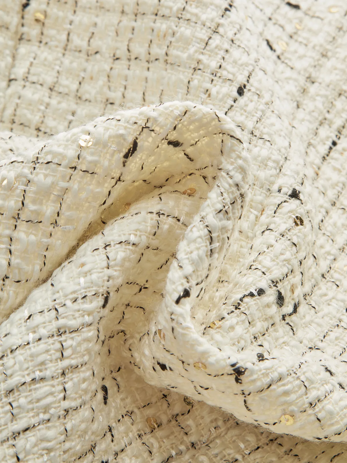 Contrast Cuff Pearl Button Tweed Jacket sold by COMMENSE product image thumbnail 3