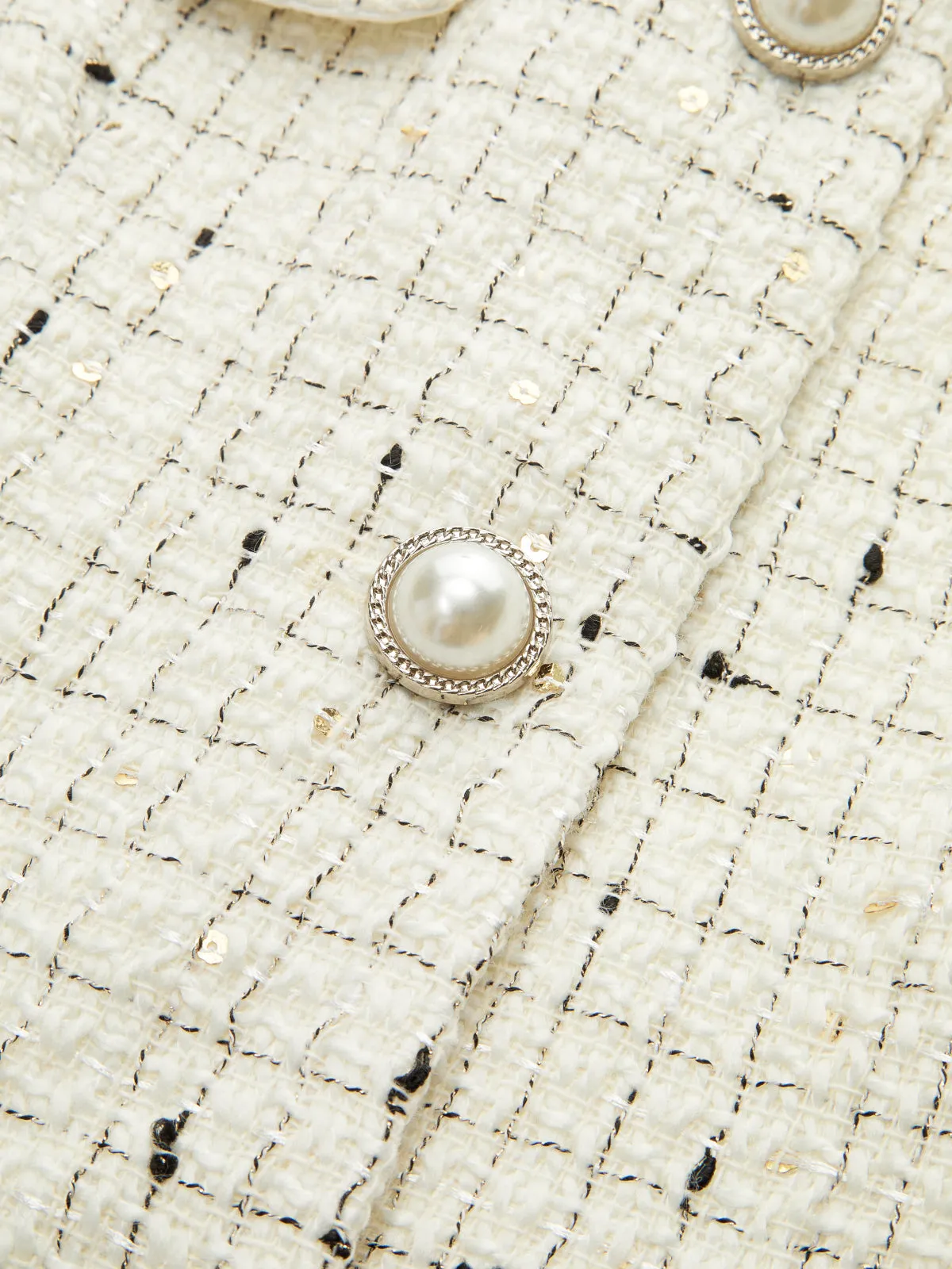 Contrast Cuff Pearl Button Tweed Jacket sold by COMMENSE product image thumbnail 2