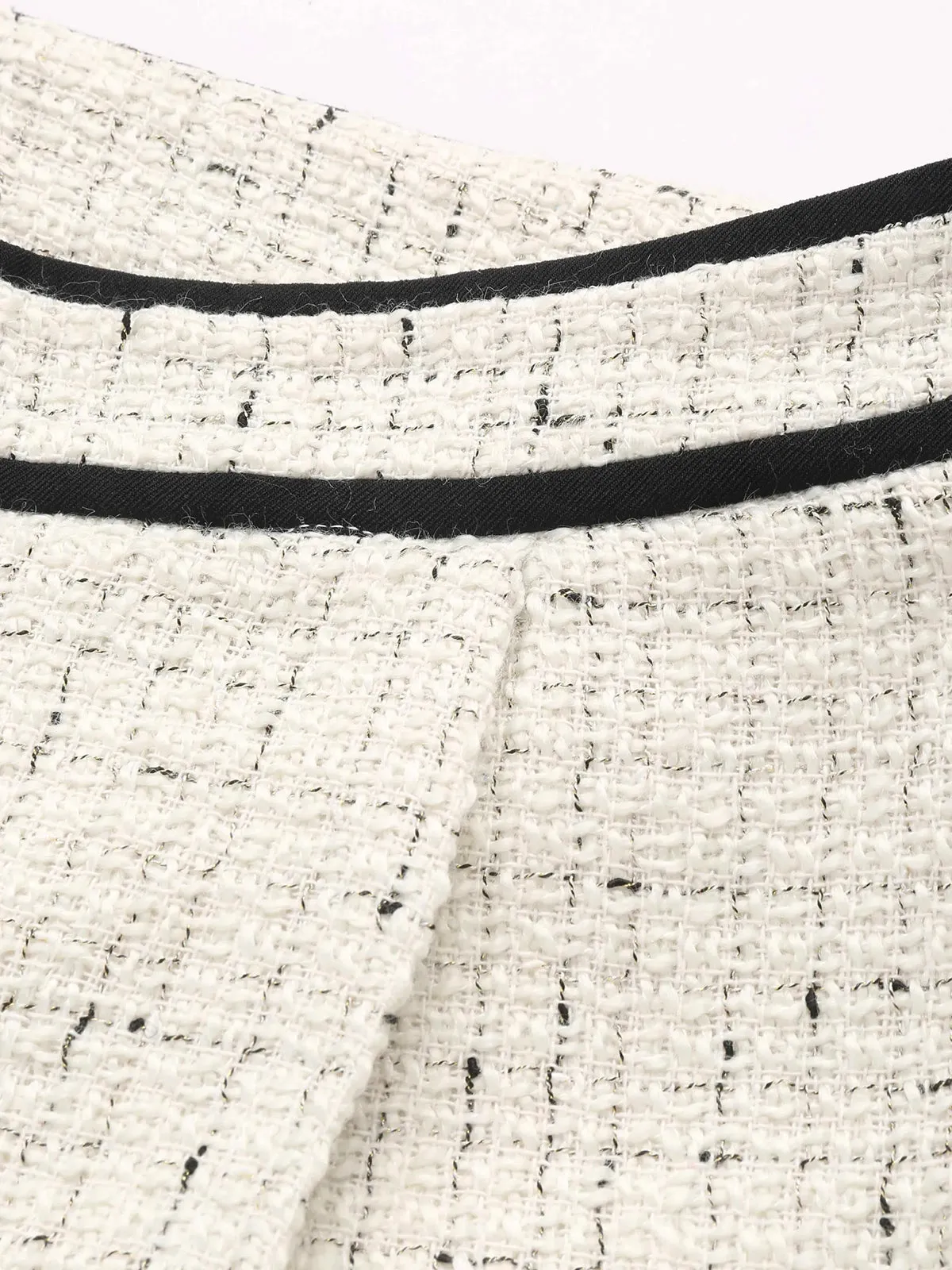 Contrast Waistband Tweed Wide-Leg Pants sold by COMMENSE product image thumbnail 2