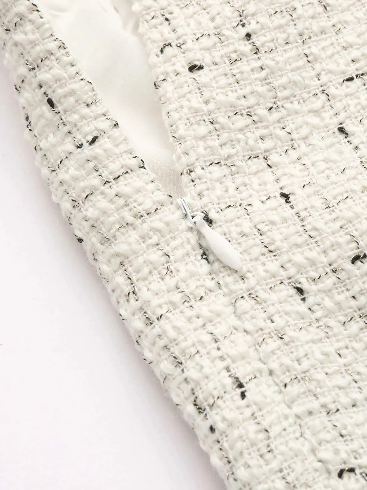 Contrast Waistband Tweed Wide-Leg Pants sold by COMMENSE product image thumbnail 3